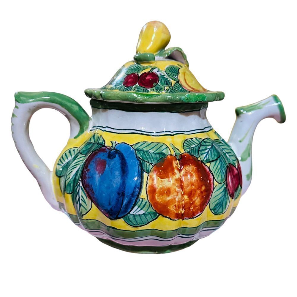 Vintage Ravello Hand Painted Italian Ceramic Teapot "Rare FInd"